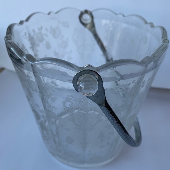 Vtg  CHANTILLY  Glass Ice Bucket 1939 -1958. - Picture 2 of 5